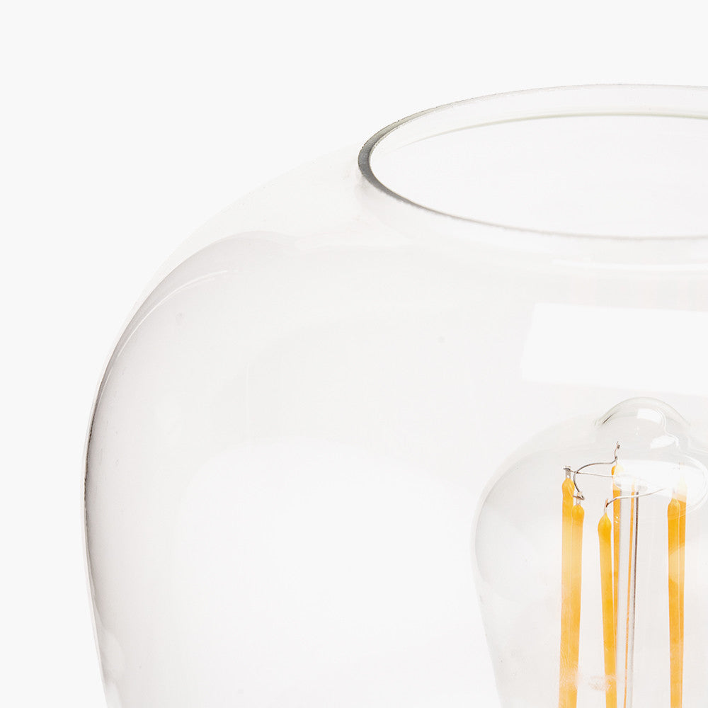 Florence Black Metal and Glass Table Lamp